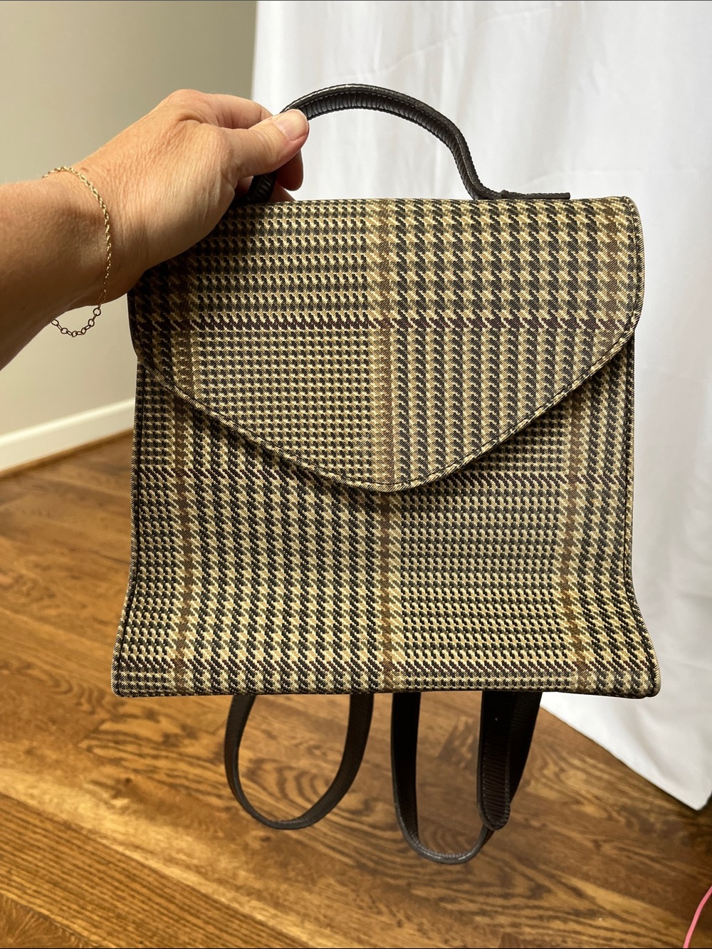 GAP Brown and Cream Plaid Crossbody Bag Vintage 90’s CLEAN